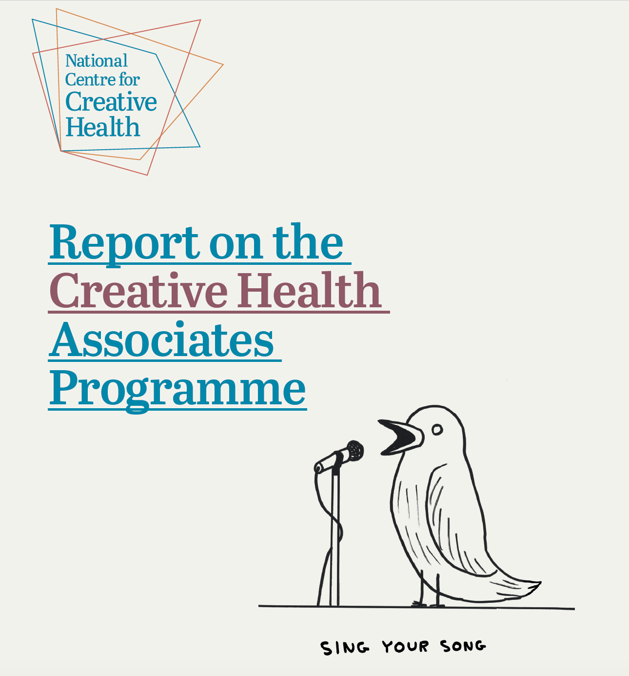 CHA Programme Report Front Cover Image  © Creative Health Illustration by David Shrigley, NCCH Patron