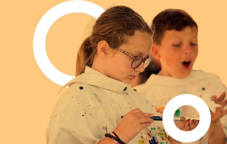 Image incorporated into Creative Health Toolkit Banner: Penpol painting and shock_Arts Lab Project (FEAST)_Photo credit Steve Tanner_Rights Penpol Primary School.